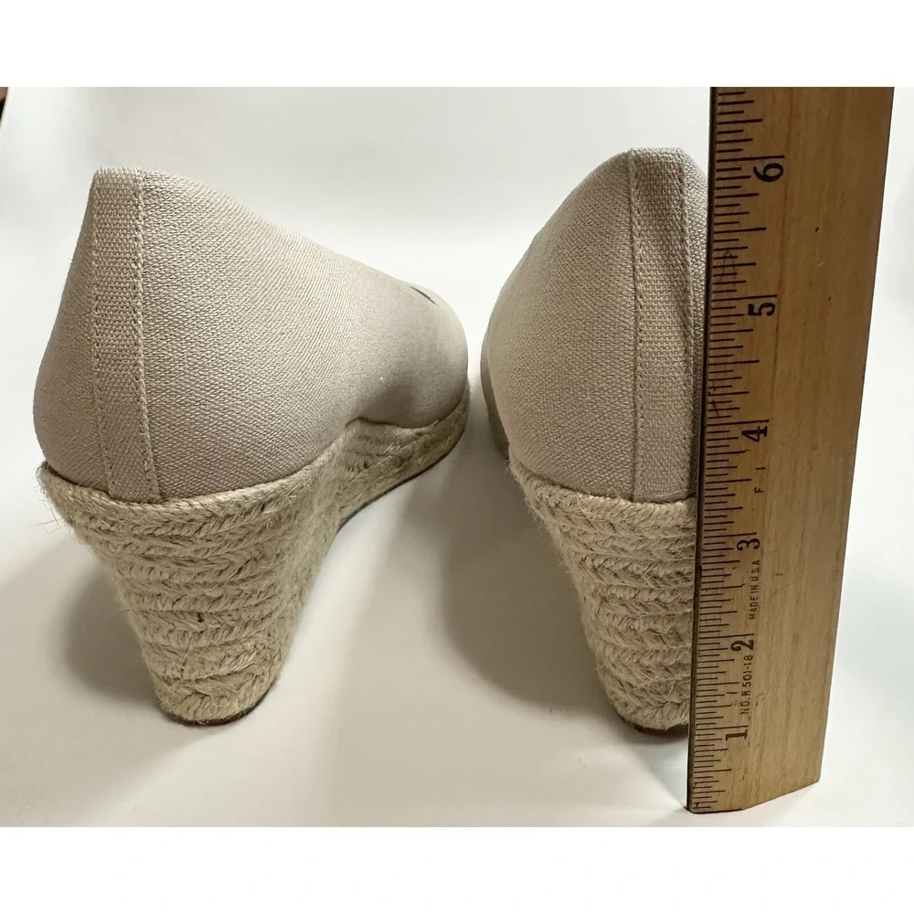 J.Crew Factory Shoes Women's Size 12 Canvas Espadrille Flax Beige